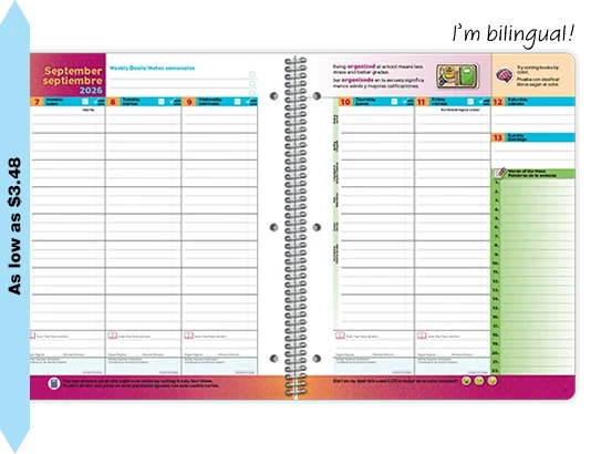 2026-2027 Bilingual Elementary Matrix weekly datebook spread