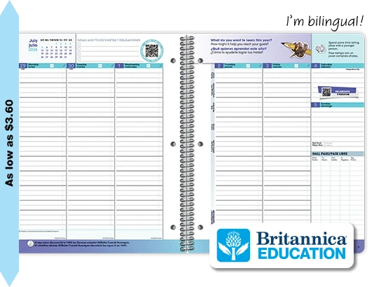 2026-2027 Bilingual MSHS Matrix weekly datebook spread