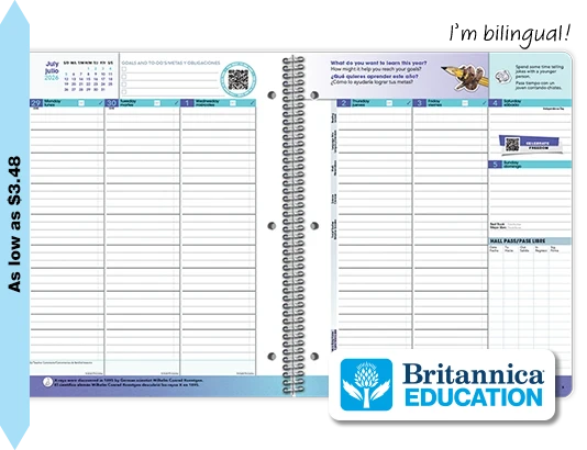 2026-2027 Bilingual MSHS Matrix weekly datebook spread