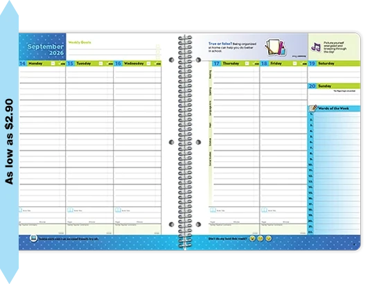 2026-2027 Elementary Matrix weekly datebook spread