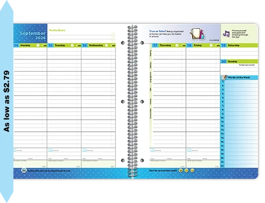 2026-2027 Elementary Matrix weekly datebook spread