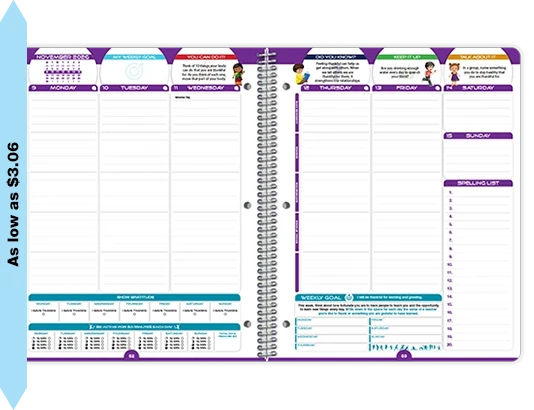 2026-2027 My Healthy Year Elementary weekly datebook spread