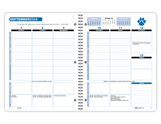 2026-2027 Complement datebook weekly spread