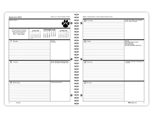 2026-2027 Element datebook weekly spread