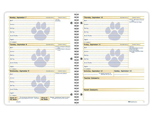 2026-2027 Primary datebook weekly spread