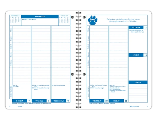 2026-2027 Infinite datebook weekly spread
