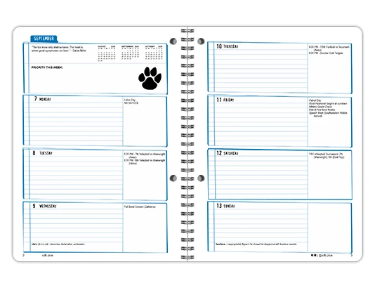 2026-2027 Notebook datebook weekly spread