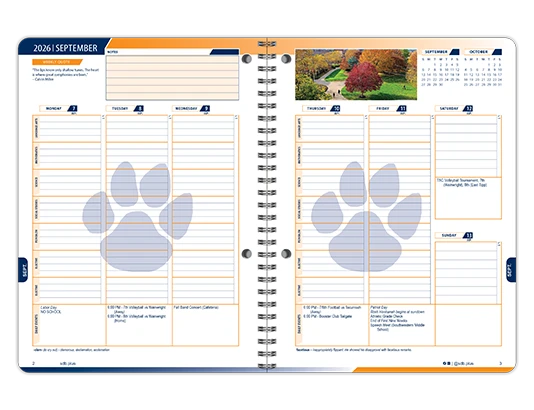 2026-2027 Trek datebook weekly spread