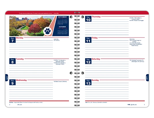 2026-2027 Vibrant datebook weekly spread