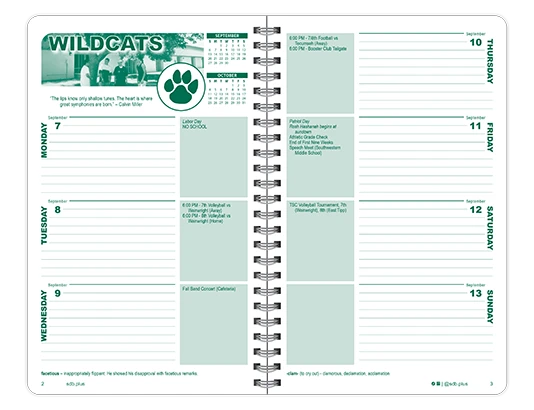 2026-2027 Collegian datebook weekly spread