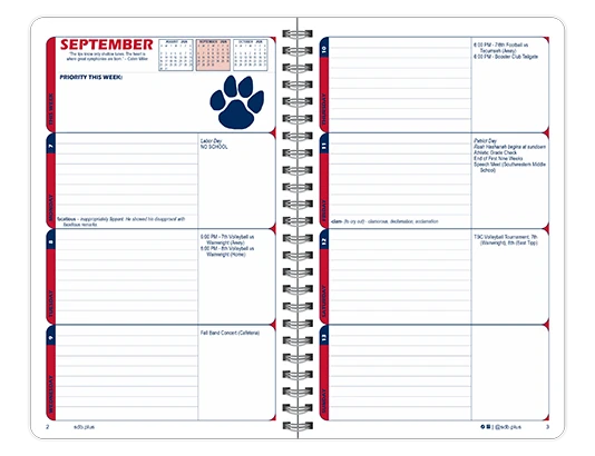 2026-2027 Contemporary datebook weekly spread