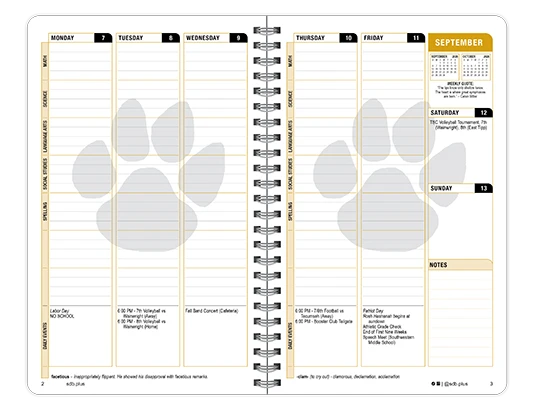2026-2027 Keystone datebook weekly spread