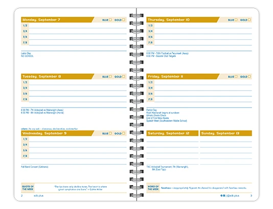 2026-2027 Time-Block datebook weekly spread