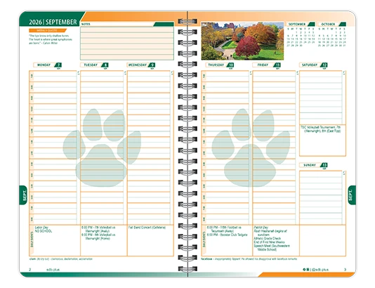 2026-2027 Trek datebook weekly spread