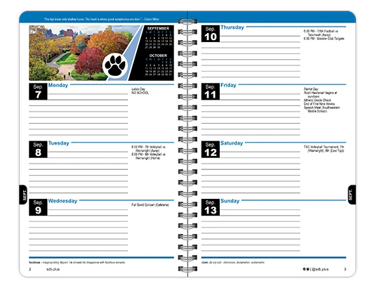 2026-2027 Vibrant datebook weekly spread