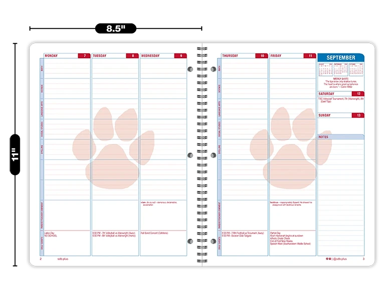 2026-2027 Keystone datebook weekly spread