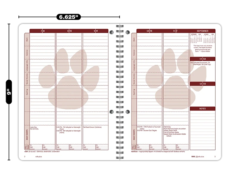 2026-2027 Ripple datebook weekly spread