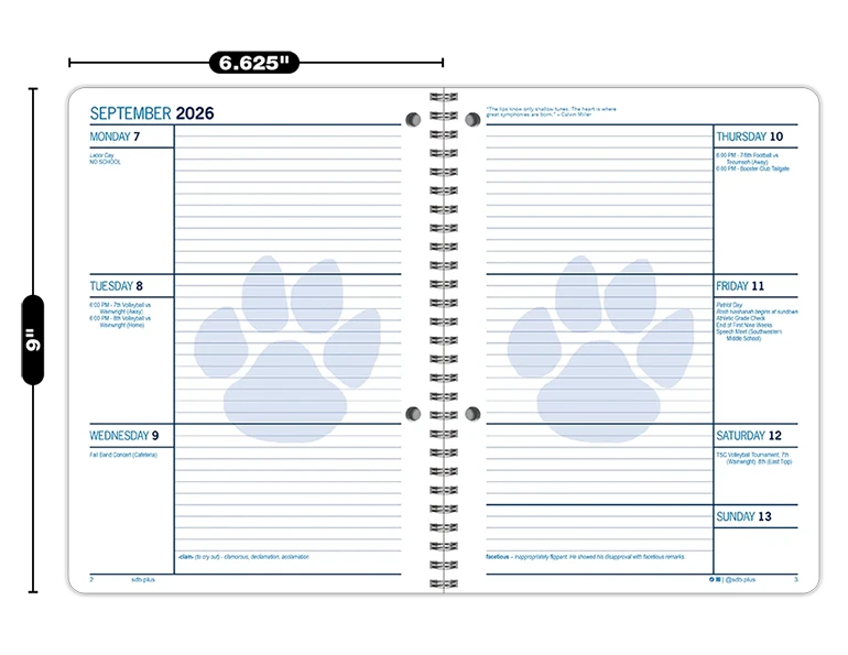 2026-2027 Streamline datebook weekly spread