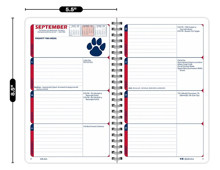 2026-2027 Contemporary datebook weekly spread