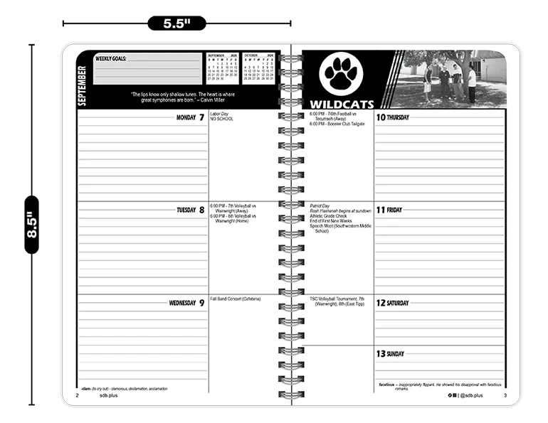 2026-2027 Snapshot datebook weekly spread