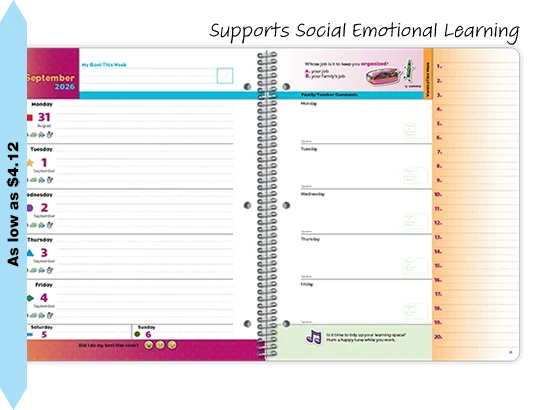 2026-2027 Esteem Primary Block weekly datebook spread
