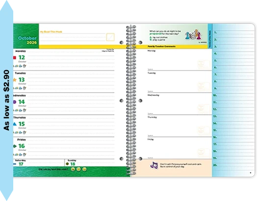 2026-2027 Primary Block weekly datebook spread
