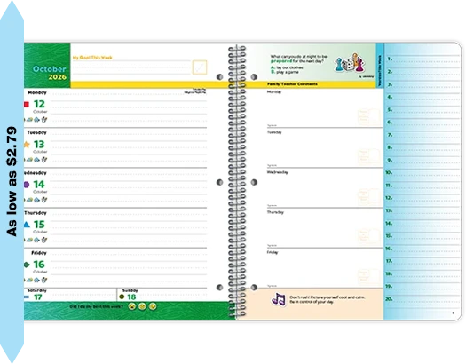 2026-2027 Primary Block weekly datebook spread