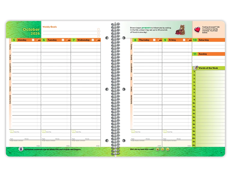 2026-2027 Esteem Elementary Matrix datebook weekly spread