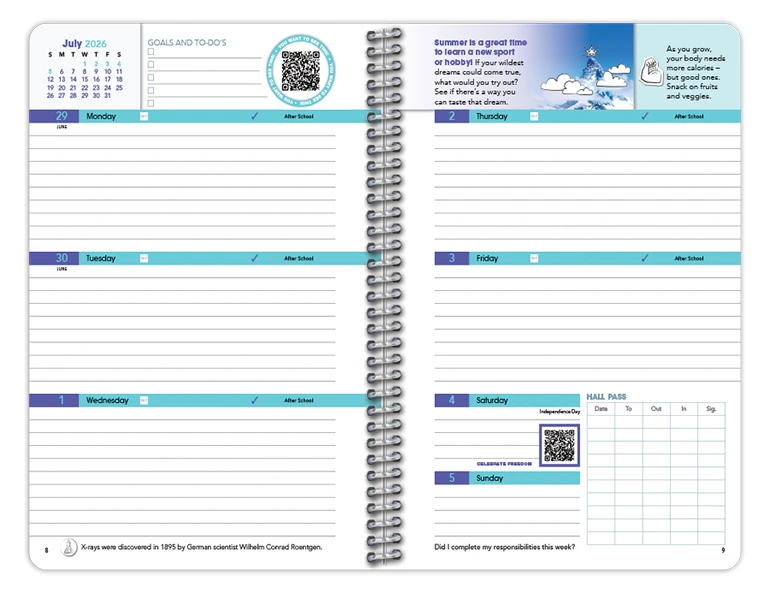 2026-2027 High Block datebook weekly spread