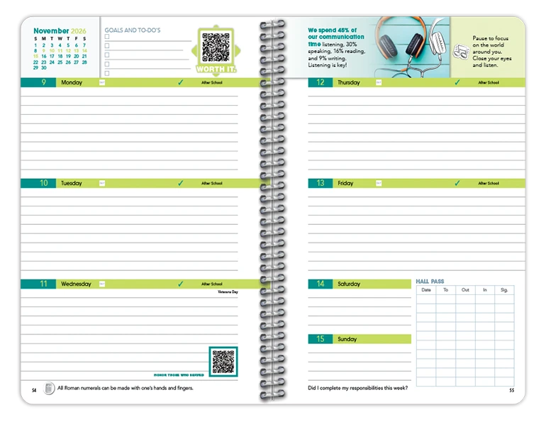 2026-2027 Foundations High Block datebook weekly spread