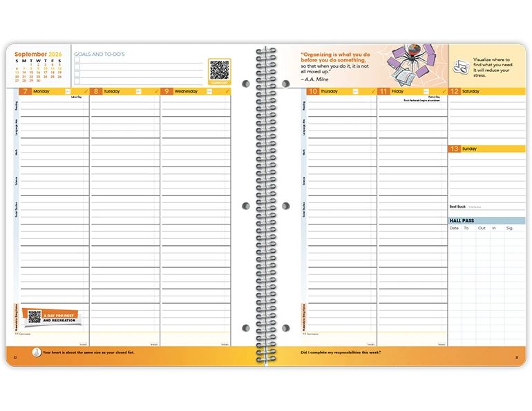 2026-2027 Esteem Middle/High Matrix datebook weekly spread