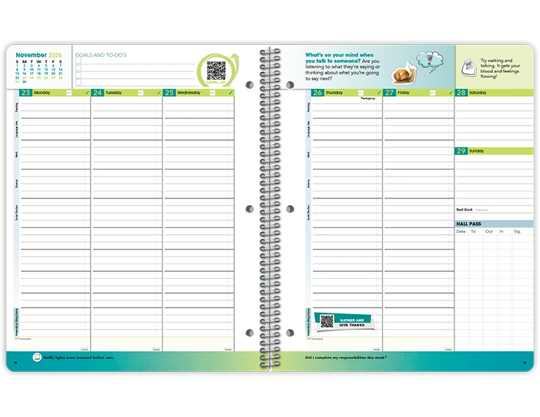 2026-2027 Foundations Middle/High Matrix datebook weekly spread
