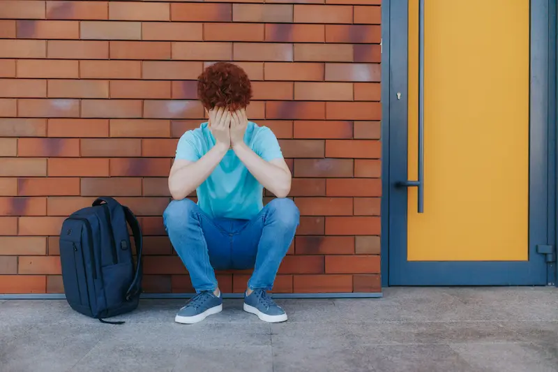  A teen student struggles with mental health outside of the school. 