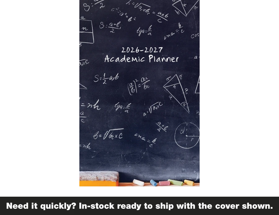 2026-2027 Foundations High Block datebook stock cover with "Need it quickly? In-stock ready to ship with the cover shown"